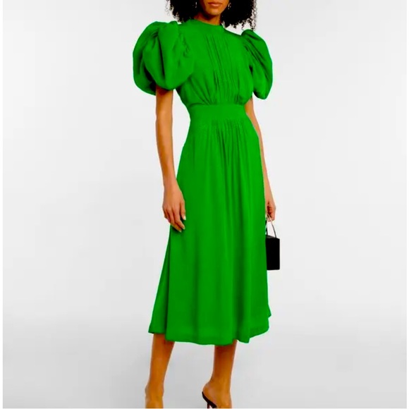 green emerald velvet dress Green Multi Begonia Floral Sallie Midi Dress
